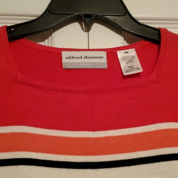 Alfred Dunner Petite Women's Stripped Beaded Sweater Size PM - Picture 4 of 10